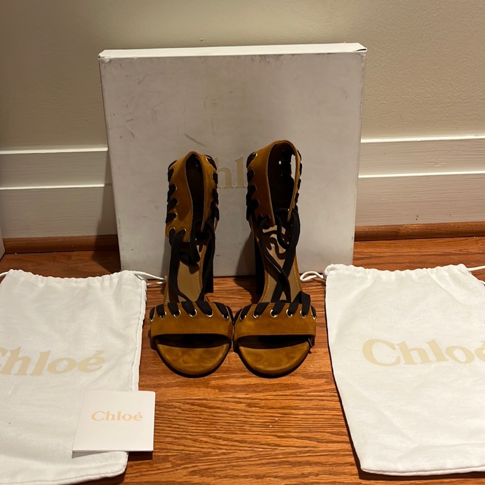Chloé Miles Lace Up Heels